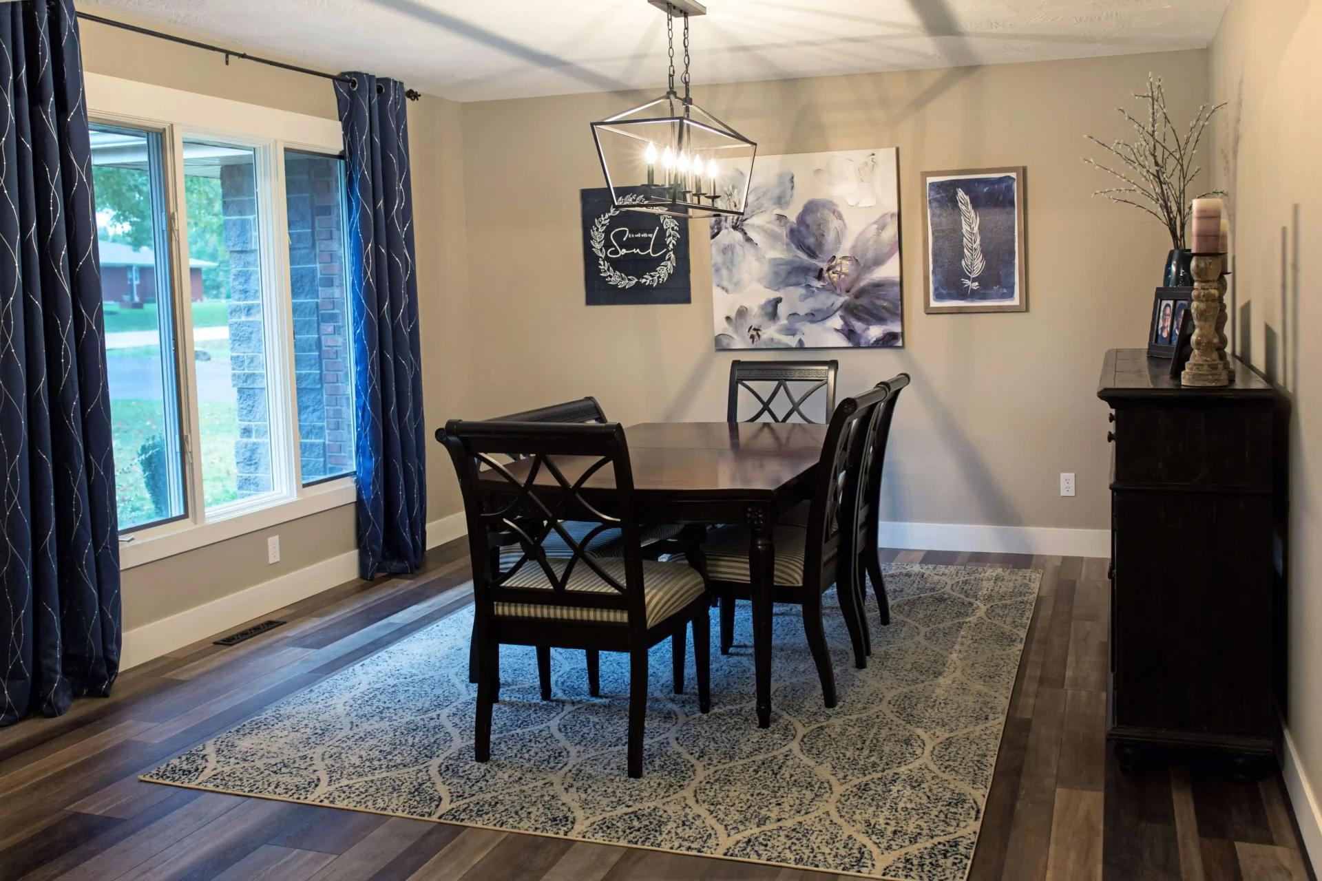A dining room for a small dining table