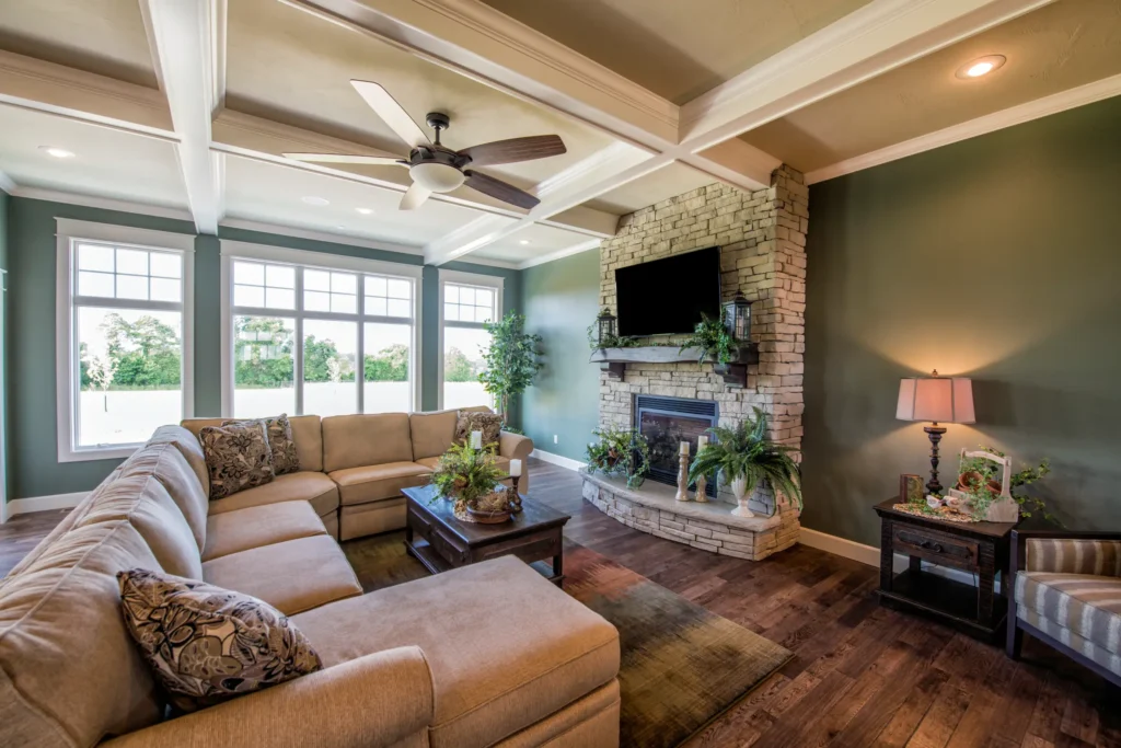 Custom home living room