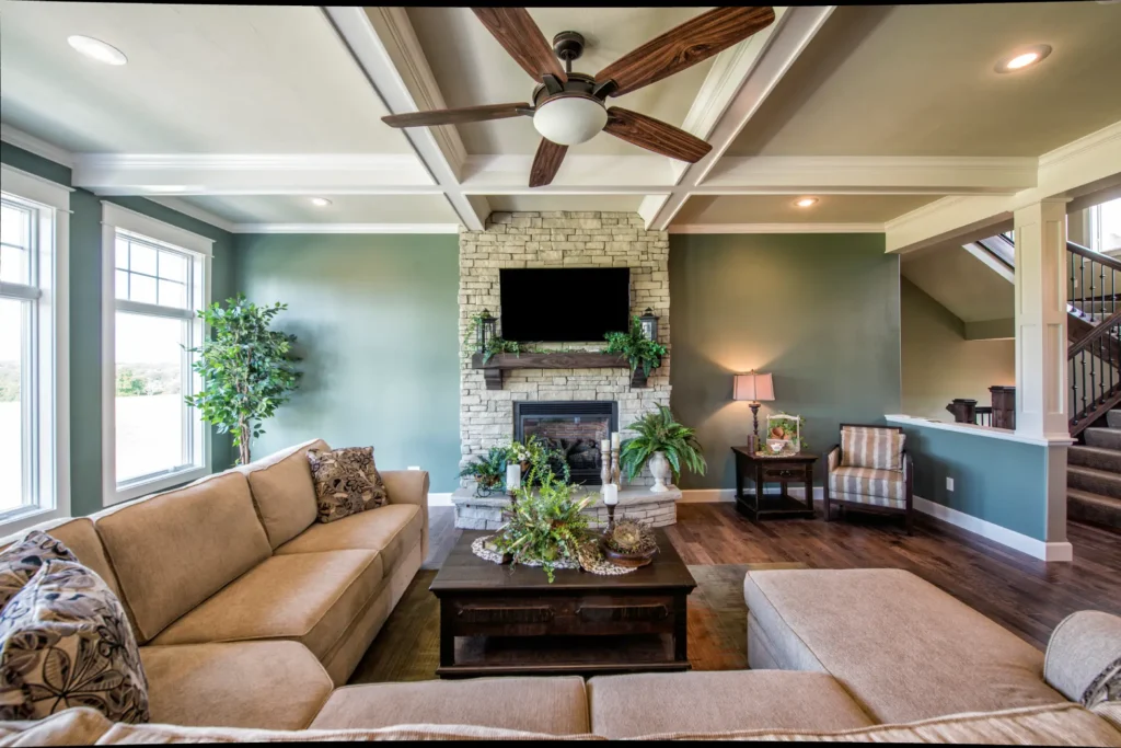 Custom home living room