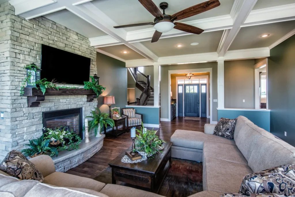 Custom home living room